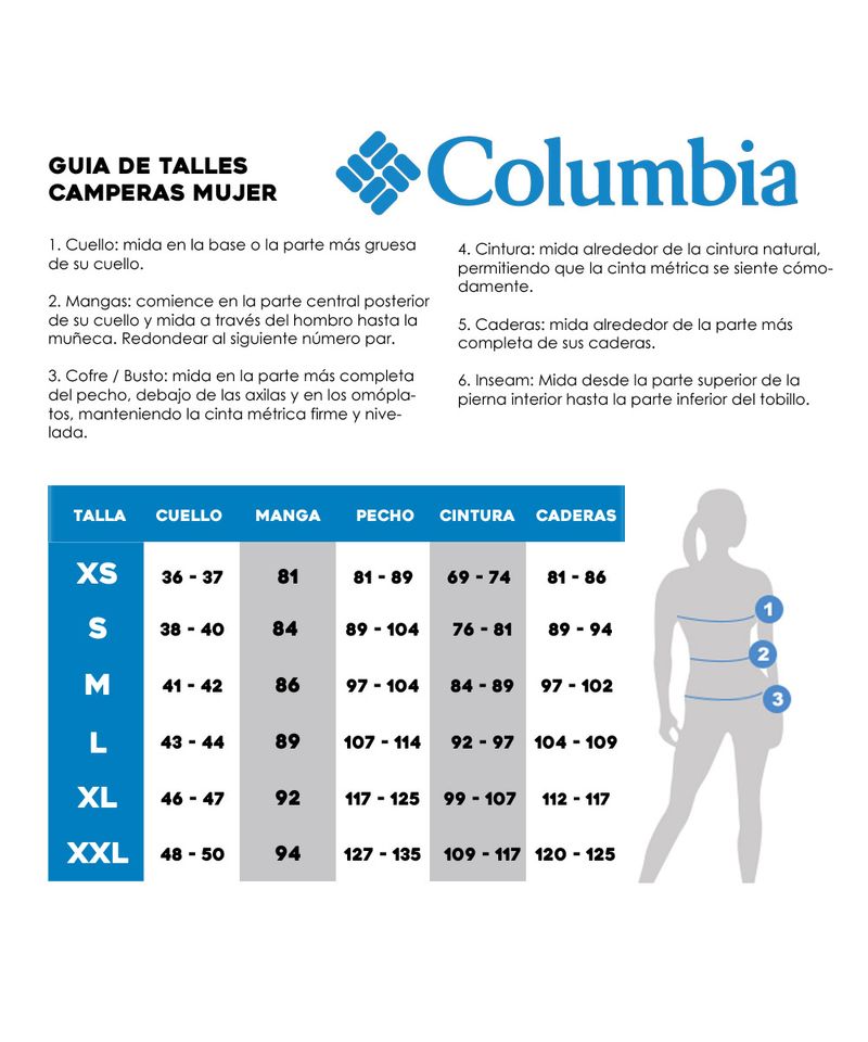 tabla-de-talles-camperas-columbia-Mujer