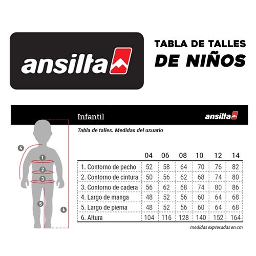 Remera Térmica Ansilta Luma Primera Piel Polartec Niños Niñas