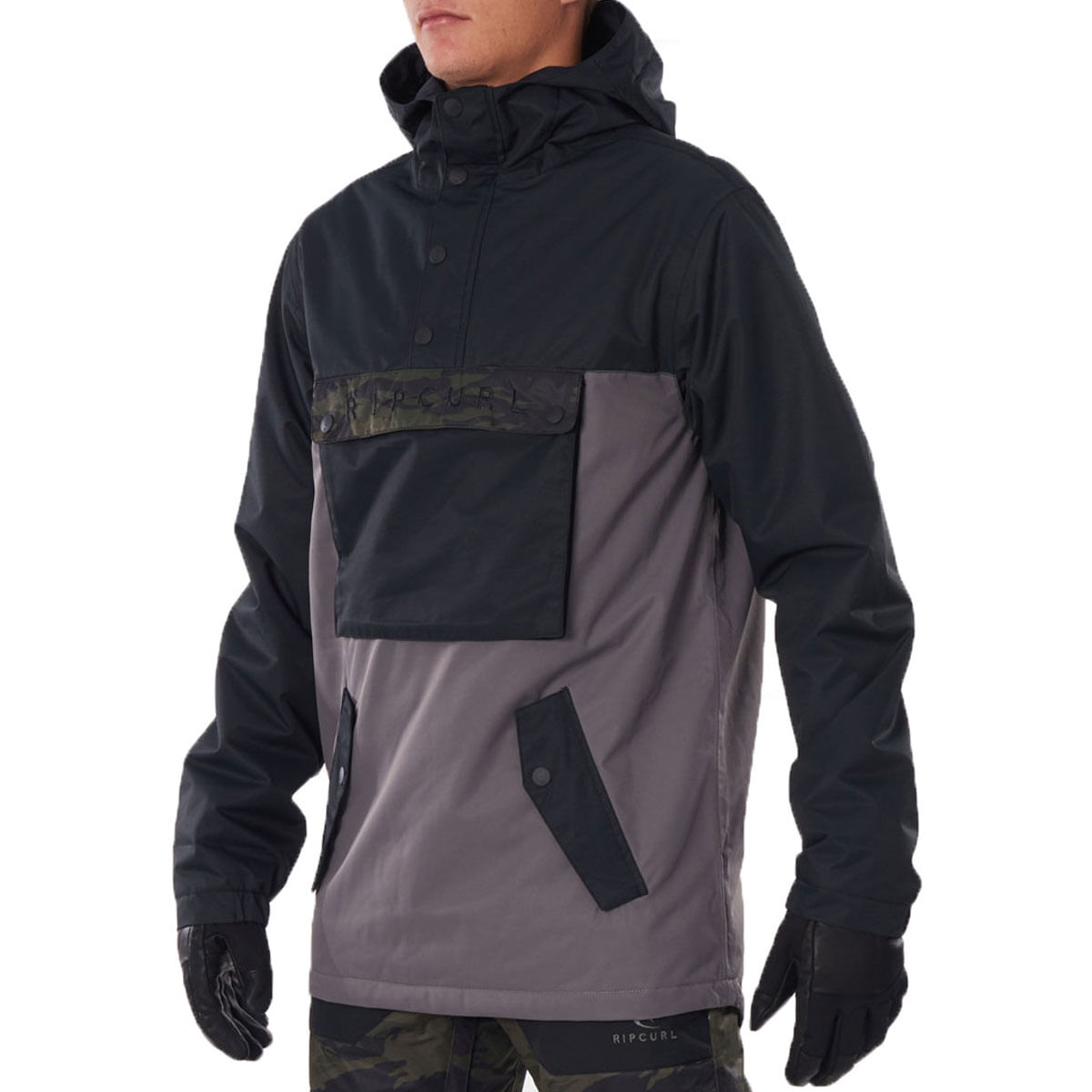 Buzo Anorak Rip Curl Primative Ski Snowboard 10K Hombre Black 04270 F2 Universo Aventura