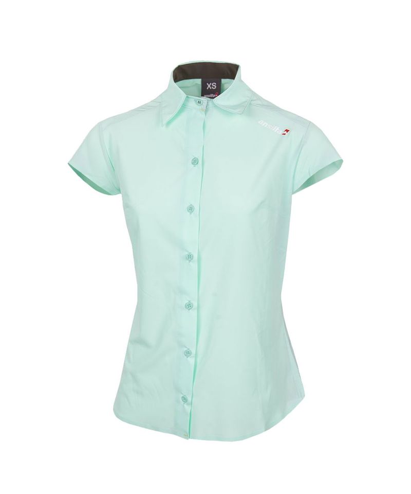 Camisa-Manga-Corta-Ansilta-W-Max-Trekking-Mujer-Verde-Agua-161807-701