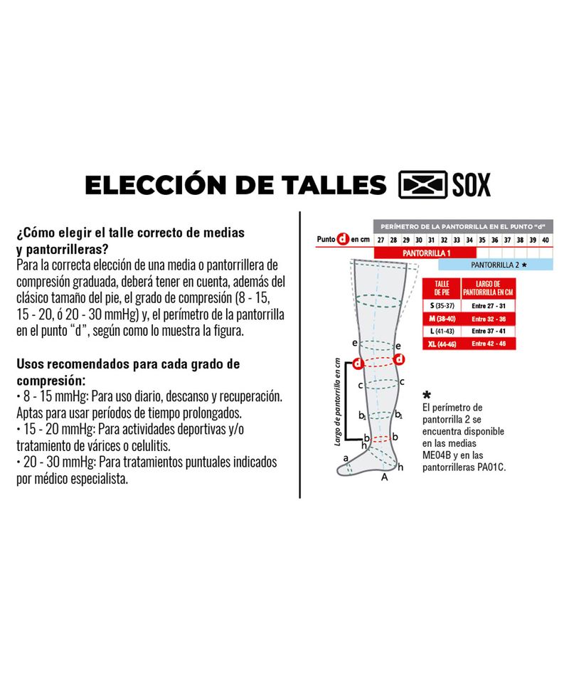 Medias Compresión Graduada 15/20 Mmhg SOX®