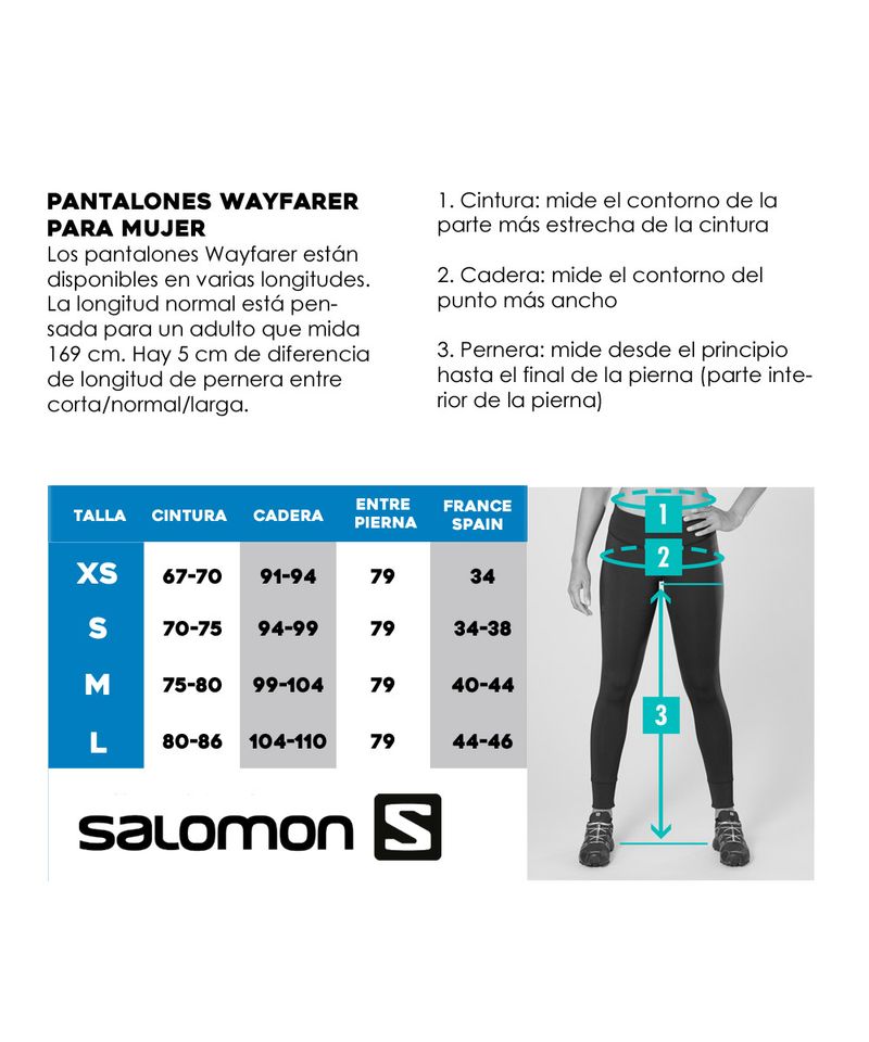 tabla-de-talles-salomon-PANTALONES-MUJER-WAYFARER