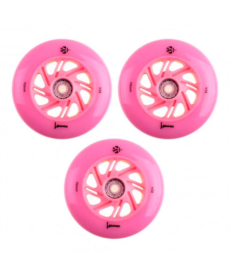 Ruedas-Rollers-FR-SKATES-Luminous-Led-110mm85A-Pack-x3-Pink-Flamingo-LUWL-LU110-FL-PK