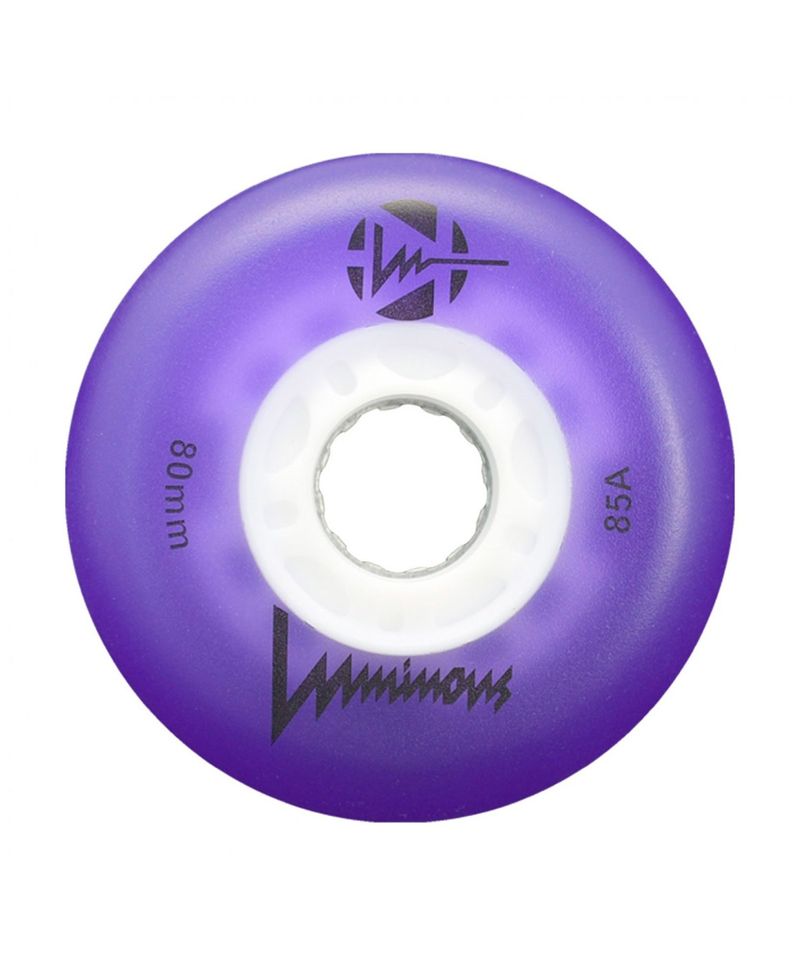 Ruedas-Rollers-FR-SKATES-Luminous-Led-80mm85A-Pack-x4-Purple-White-LUWL-LU80-PU-WH