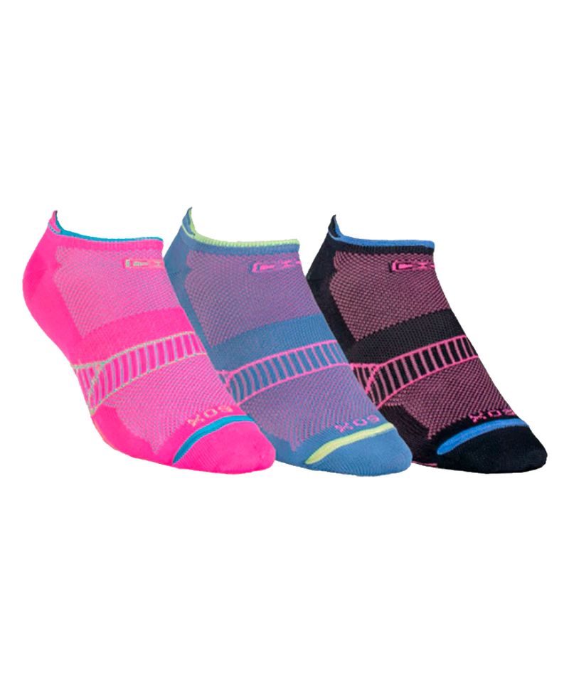 Medias-Running-Sox-Ambitios-Tripack-Urbana-Dama-Rosa-Lavanda-Negro-DE170C-1