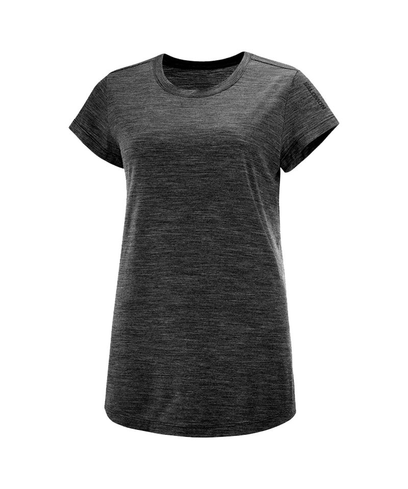 Remera-Manga-Corta-Salomon-Chill-Oversize-Running-Mujer-Black-Heather-S14702