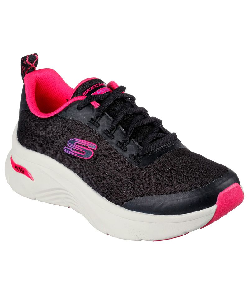 Zapatillas-Skechers-D-Lux-Cozy-Path-Running-Training-Mujer-Black-Hot-Pink-149687-BKHP-2