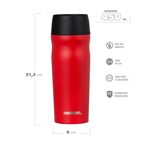 Vaso Termico Waterdog Bossa 450 cc Acero Inoxidable Unisex