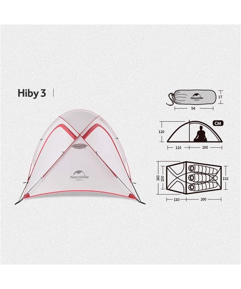 Carpa-Naturehike-Hiby-Ultraliviana-3-Personas-3-Estaciones-Camping-Gris-Rojo-10