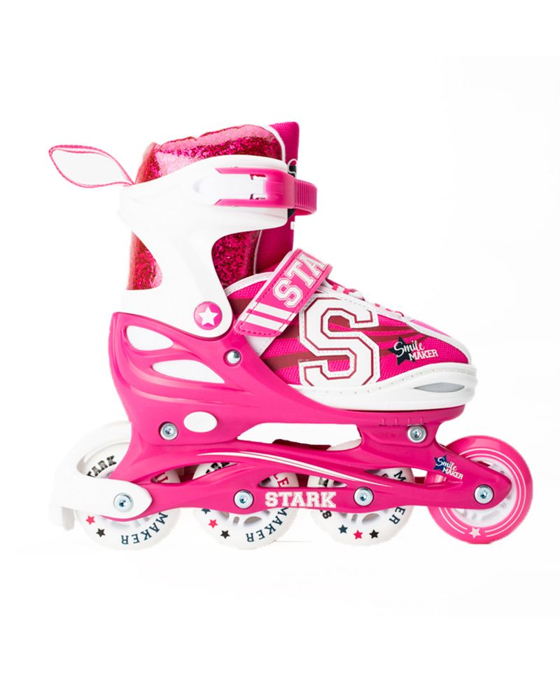 Patines-Rollers-Stark-Smile-Maker-Extensibles-Ninas-Ninos-Rosa-Blanco-5816-2